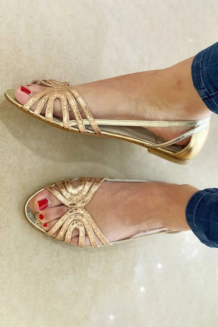 Sandale Slingback Alberta avec des détails sculptés, élégante et confortable