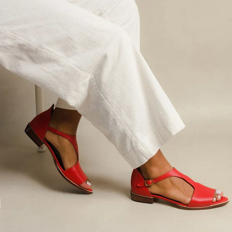 ALBINA | Sandales basses ouvertes élégantes avec bride pour un look raffiné