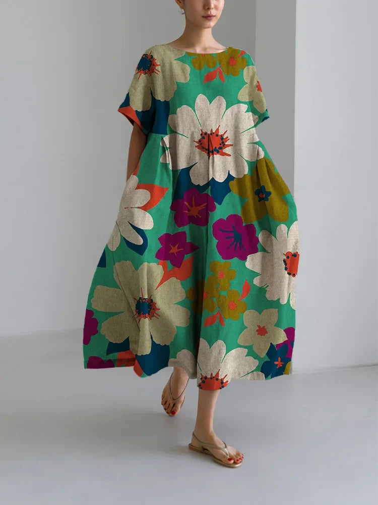 Vittoria | Robe midi fleurie au style audacieux et au confort léger pour des journées pleines d’énergie