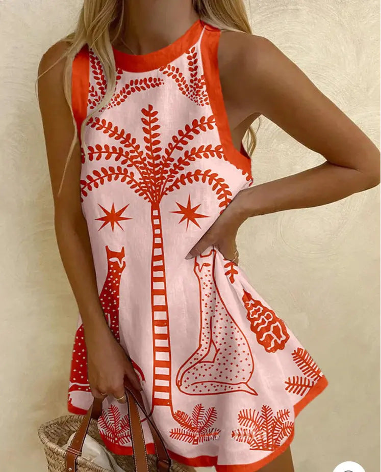 Vera™ | Robe Mince avec Palmiers Tropicaux