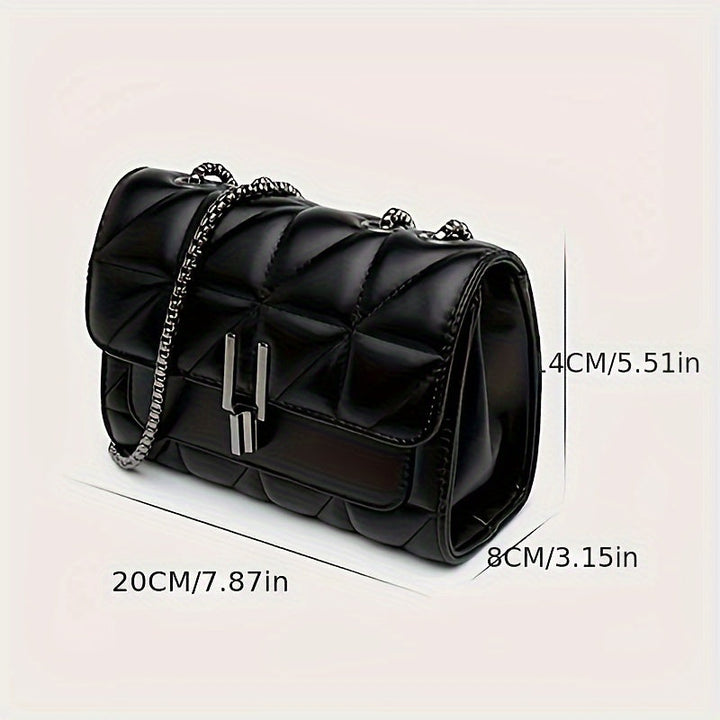 Sac à Bandoulière Mini Tartan Élégant Noir