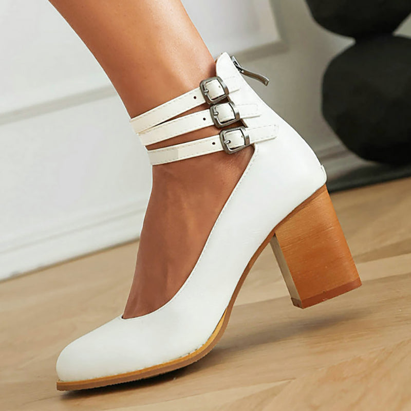 Caa™ | Sandales élégantes à talon épais et bride de cheville pour un look sophistiqué