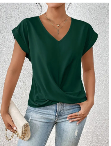 Celest - T-shirt décontracté à col en V confortable