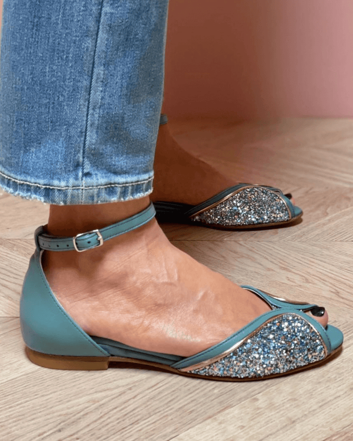 BRIGITTA | Sandales Basses Élégantes en Glitter Parfaites pour Chaque Occasion