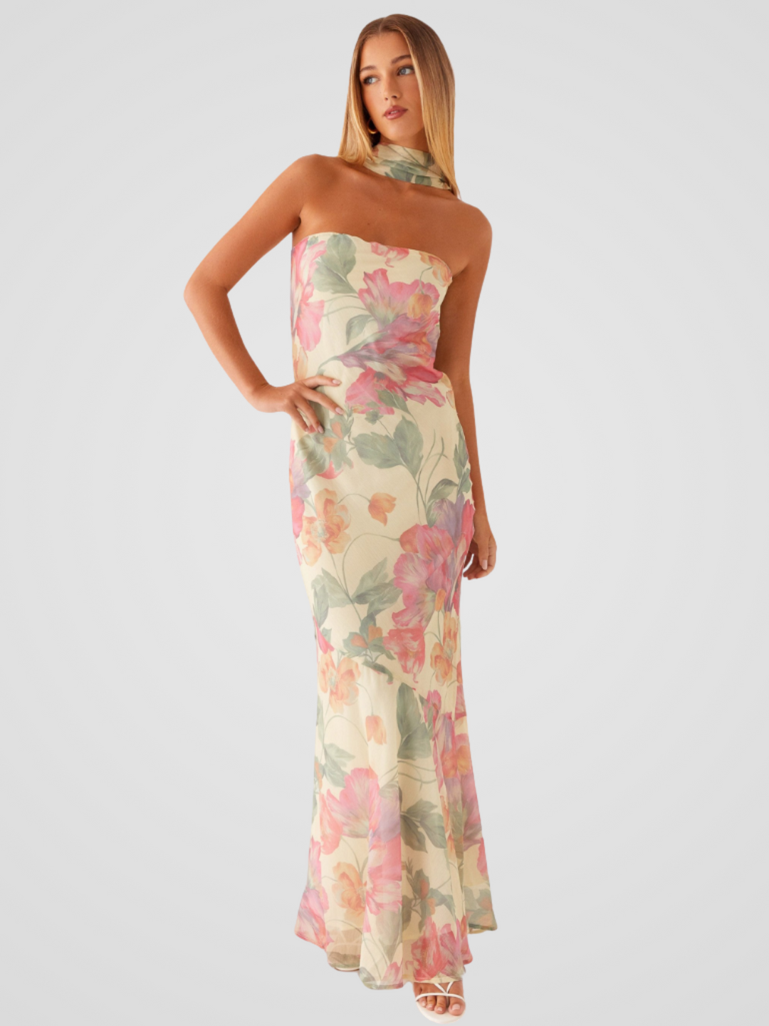 Aperti™ | Robe Bandeau en Chiffon Floral