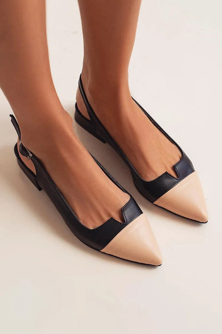 VITTORIA | Ballerines élégantes avec bout et détails bicolores pour un style raffiné