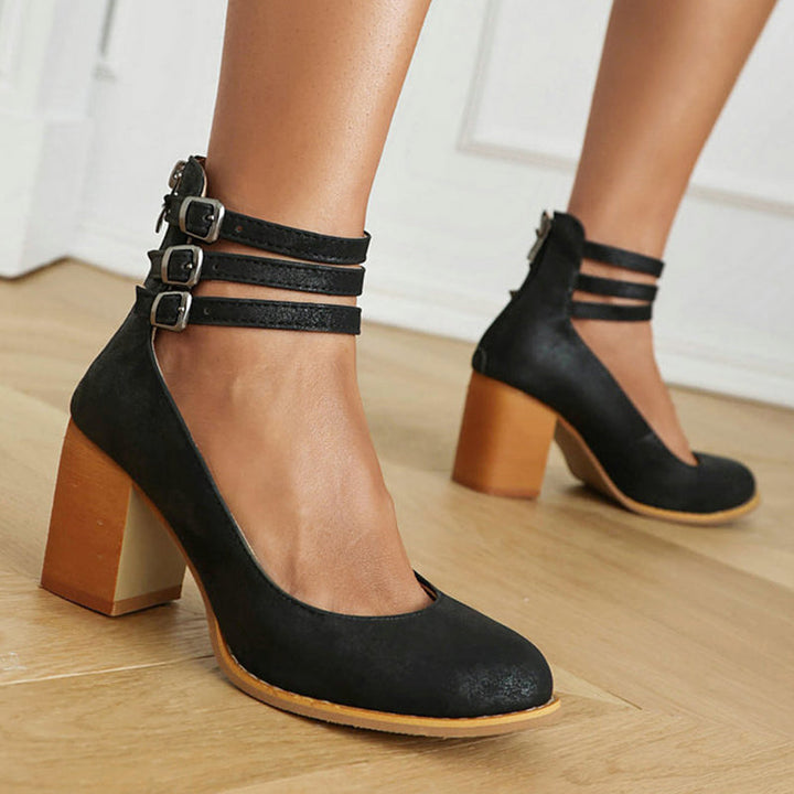 Caa™ | Sandales élégantes à talon épais et bride de cheville pour un look sophistiqué