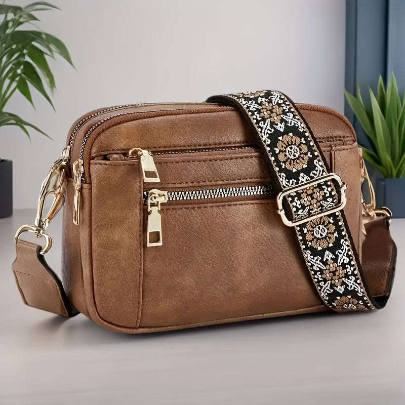 Sac à Bandoulière Carré à la Mode pour Femme
