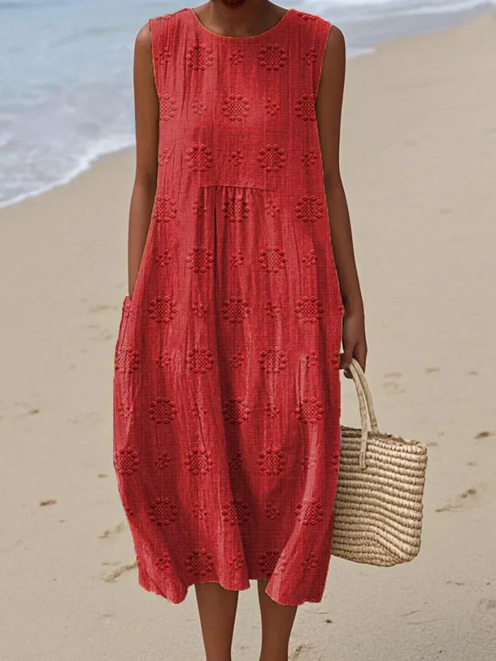 Sofie| Robe midi sans manches – Liberté aérienne, charme quotidien