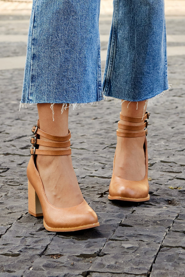 Caa™ | Sandales élégantes à talon épais et bride de cheville pour un look sophistiqué