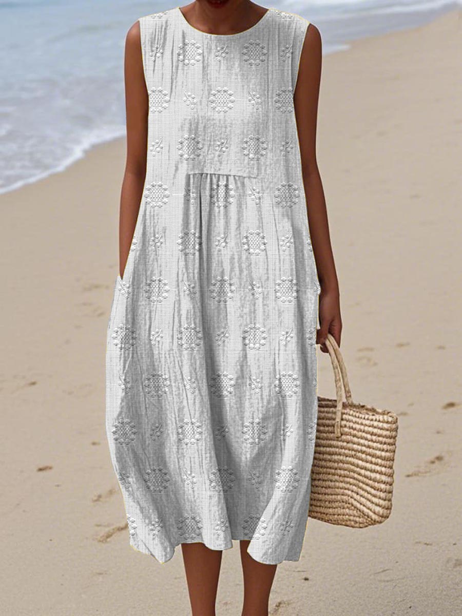 Sofie| Robe midi sans manches – Liberté aérienne, charme quotidien