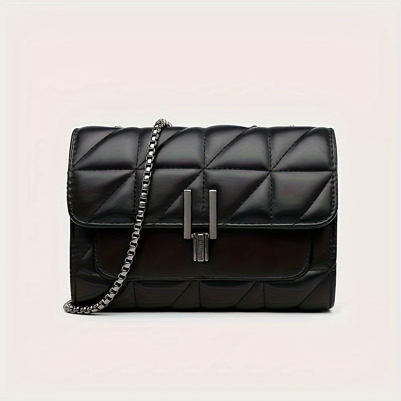 Sac à Bandoulière Mini Tartan Élégant Noir