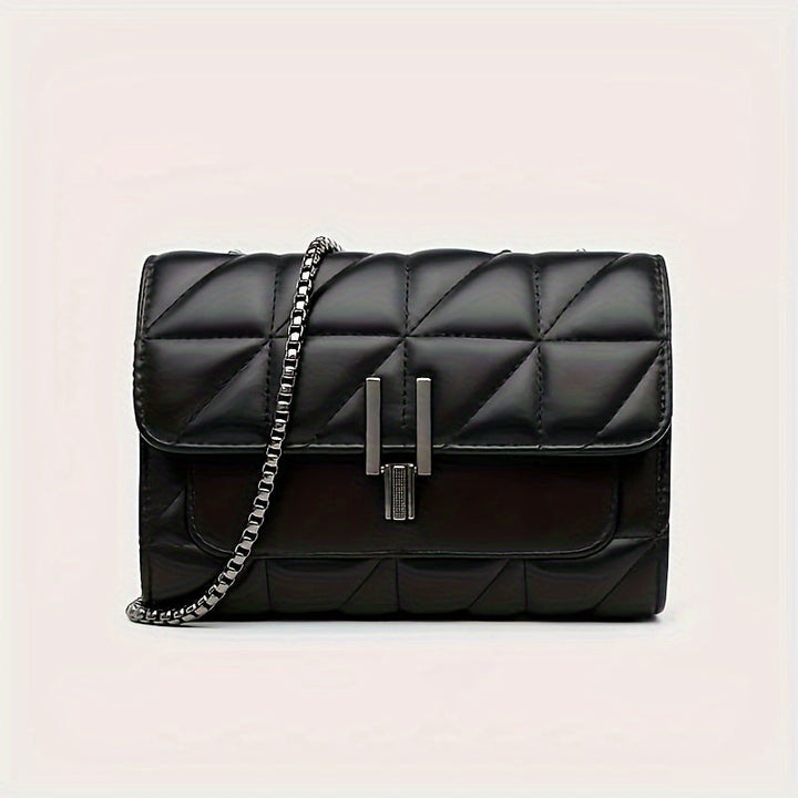 Sac à Bandoulière Mini Tartan Élégant Noir