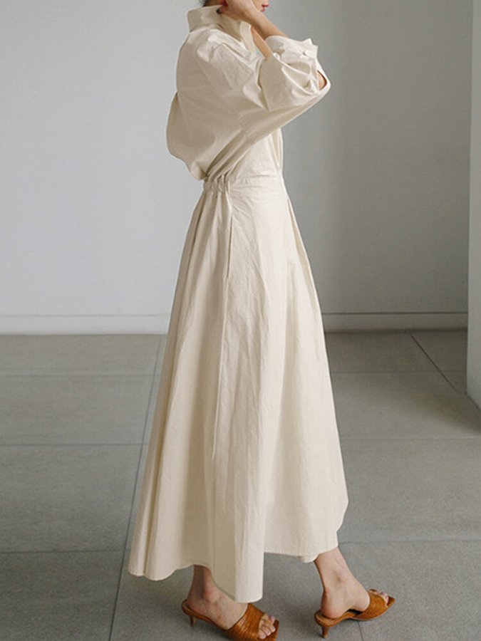 Brynn - Robe Swing A-Line avec Col Polo Chic