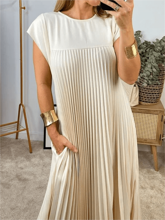 Sandra | Robe Élégante Plissée