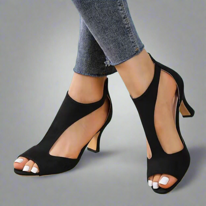 Annelie | Sandales à talons élégantes avec fermeture zippée
