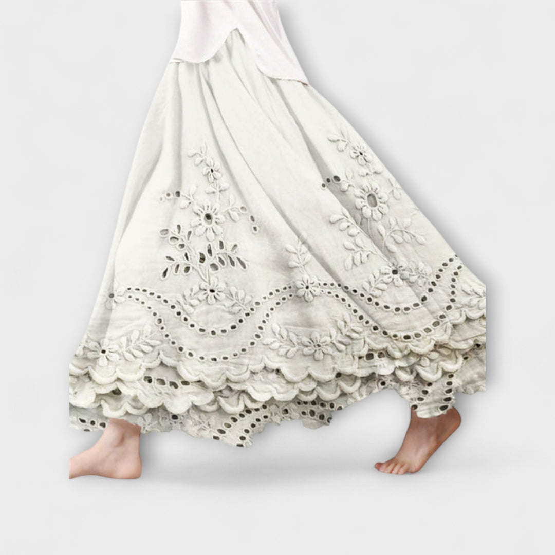 Luna – Robe Maxi Boho avec Broderie