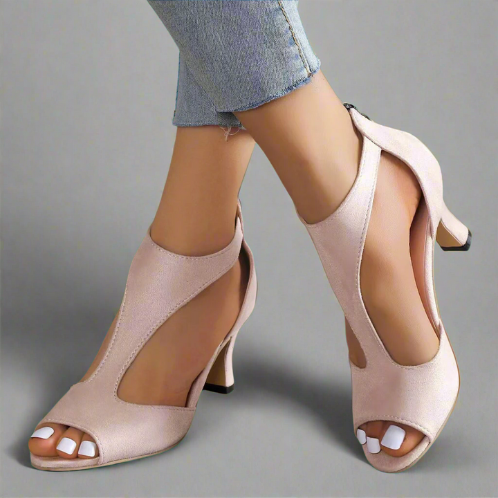 Annelie | Sandales à talons élégantes avec fermeture zippée