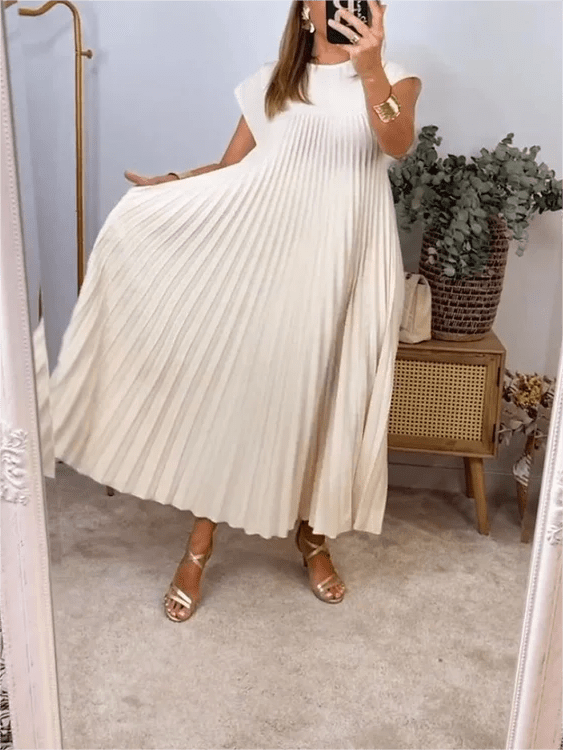 Sandra | Robe Élégante Plissée