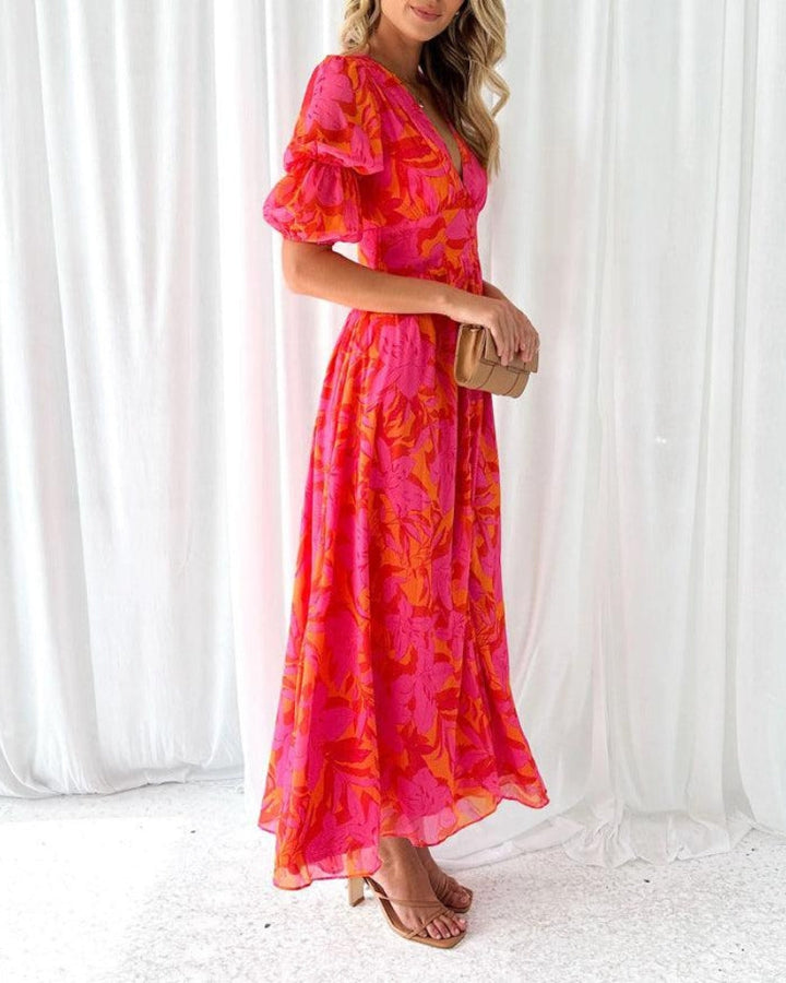 Alva™ | Robe Maxi avec Manches Ballon