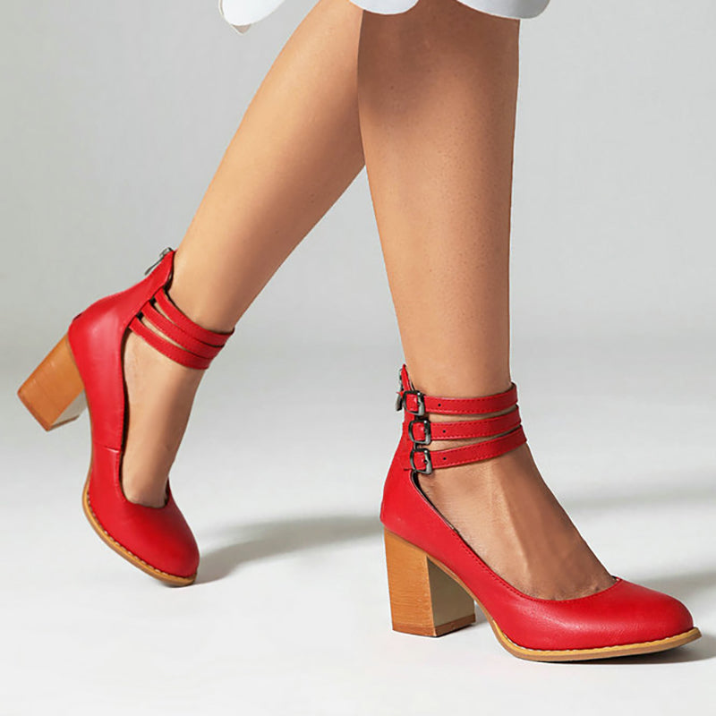 Caa™ | Sandales élégantes à talon épais et bride de cheville pour un look sophistiqué