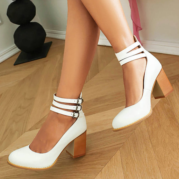 Caa™ | Sandales élégantes à talon épais et bride de cheville pour un look sophistiqué