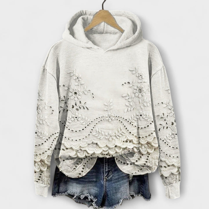 Grace – Sweat à capuche vintage avec imprimé floral