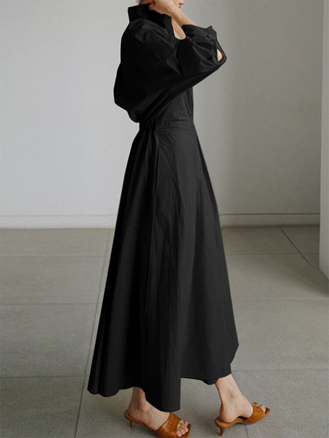 Brynn - Robe Swing A-Line avec Col Polo Chic