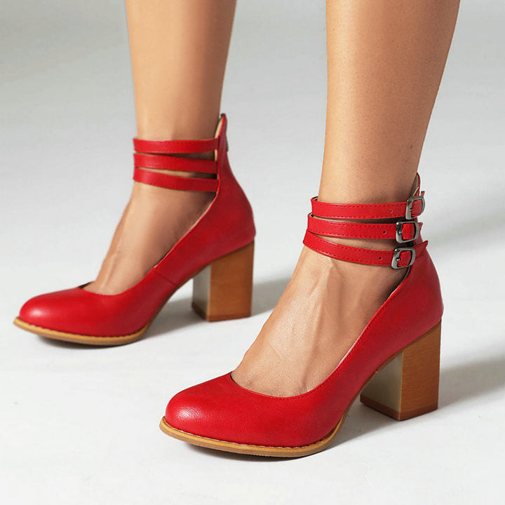 Caa™ | Sandales élégantes à talon épais et bride de cheville pour un look sophistiqué