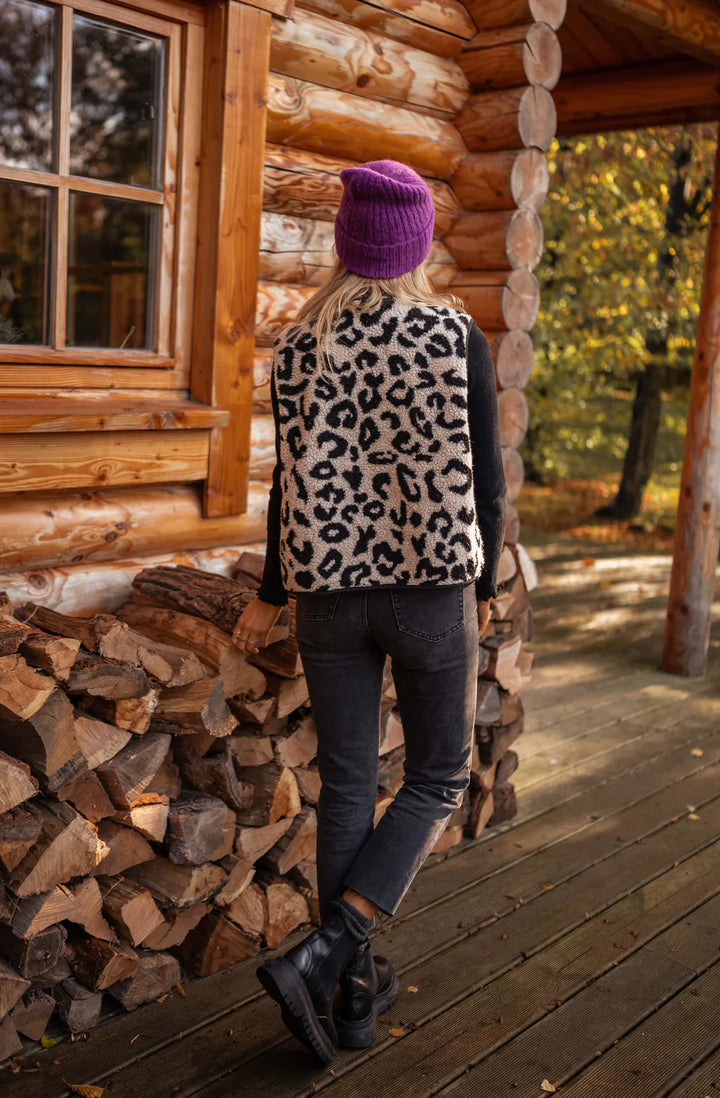 Cardigan à imprimé léopard