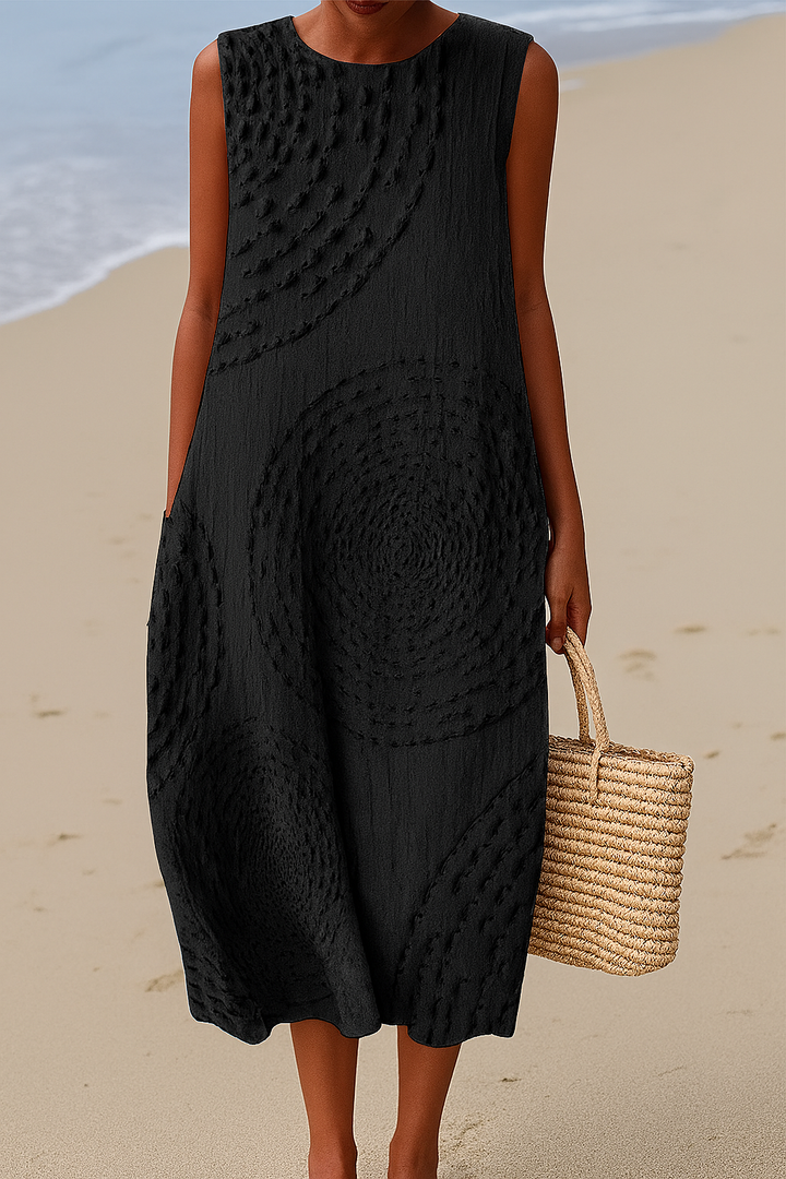 Sofie| Robe midi sans manches – Élégance simple pour les journées d'été