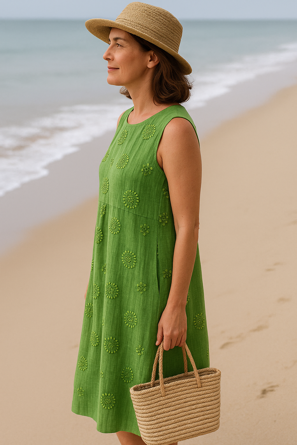 Sofie| Robe midi sans manches – Liberté aérienne, charme quotidien