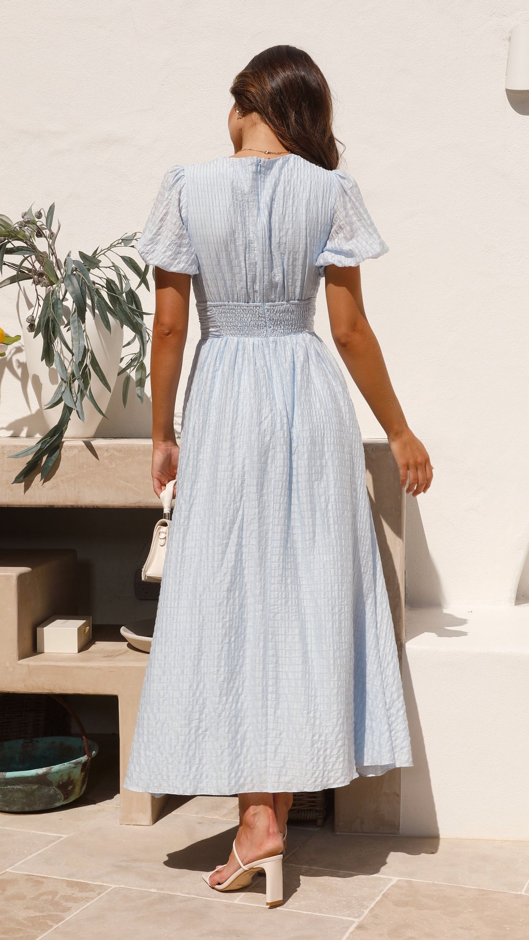 Caterina™ | Robe Rose avec Manches Bouffantes