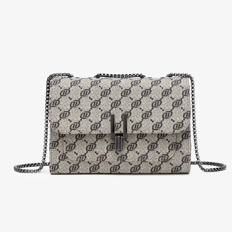Sac à Bandoulière Mini Tartan Élégant Noir
