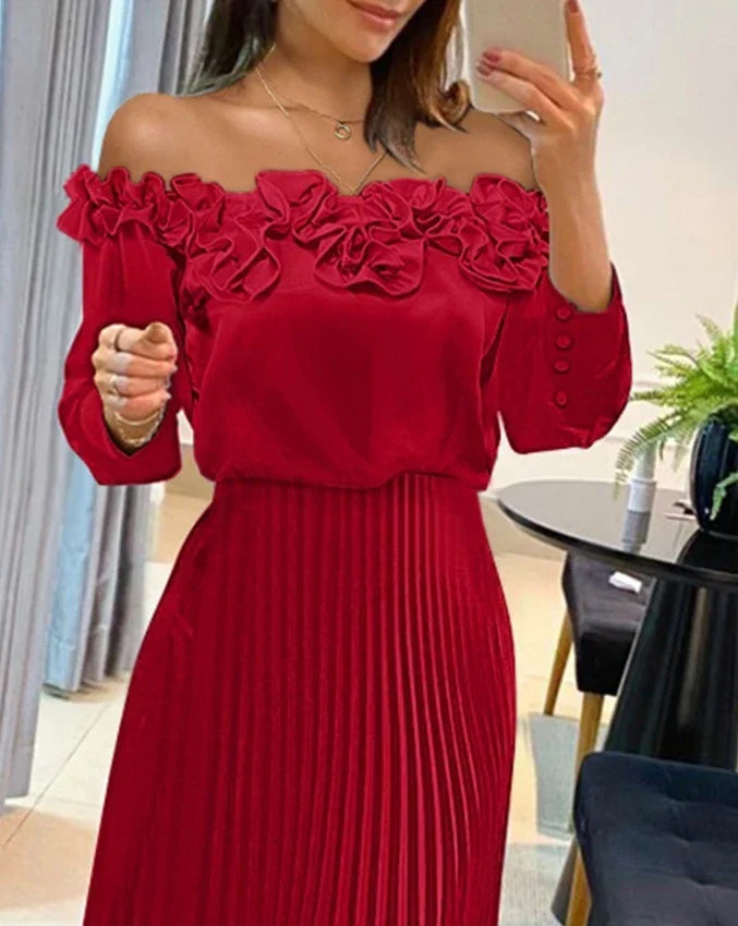 Aria™ | Robe Maxi Off-Shoulder Flottante