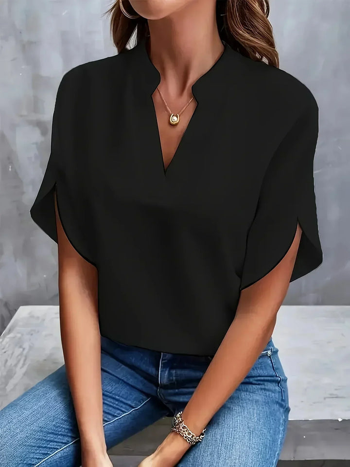Thalia - Blouse V-Cou Élégante