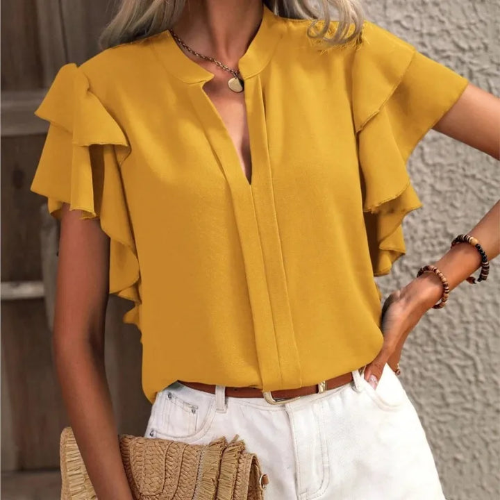 Amira - Blouse Élégante avec Manches Volantes