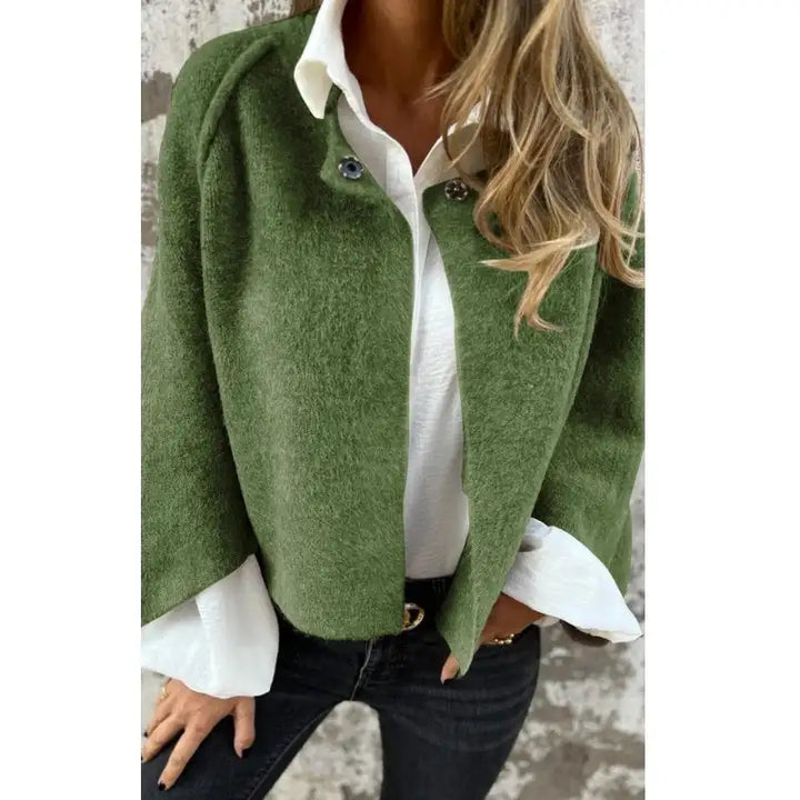 Amalia - Cardigan en Laine à Manches Longues et Col Ronde
