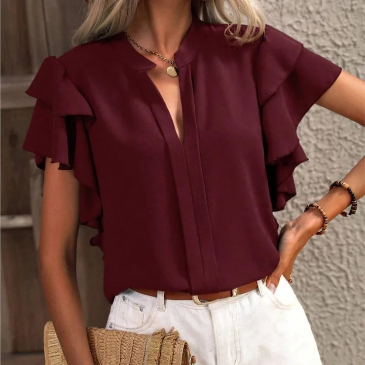 Amira - Blouse Élégante avec Manches Volantes