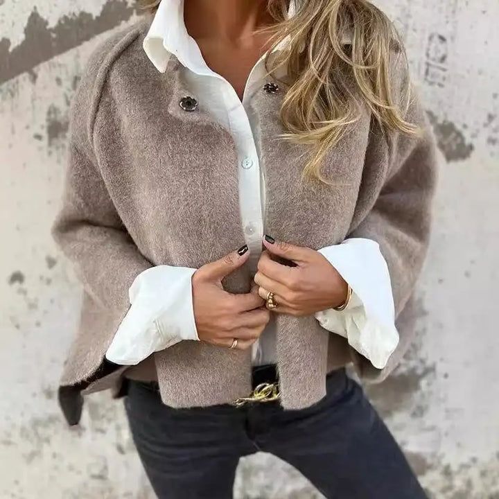 Amalia - Cardigan en Laine à Manches Longues et Col Ronde