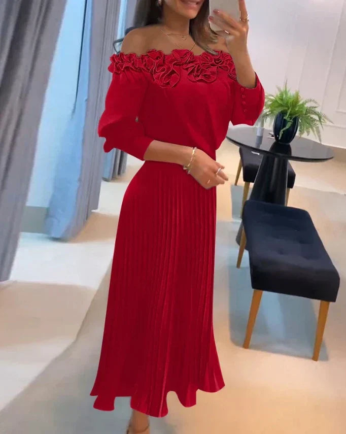 Aria™ | Robe Maxi Off-Shoulder Flottante