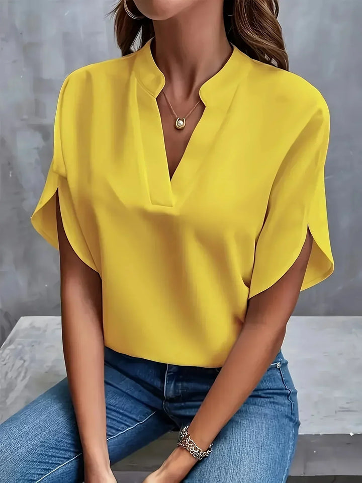Thalia - Blouse V-Cou Élégante