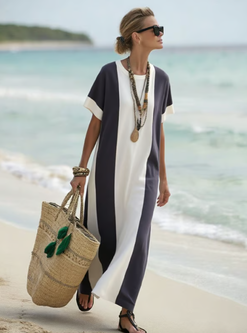 Robe de plage en lin longue