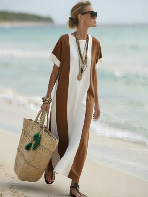 Robe de plage en lin longue