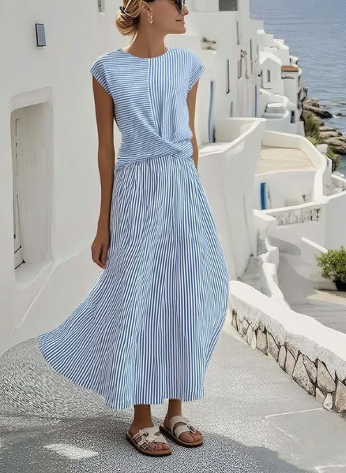 Robe en lin avec effet torsadé