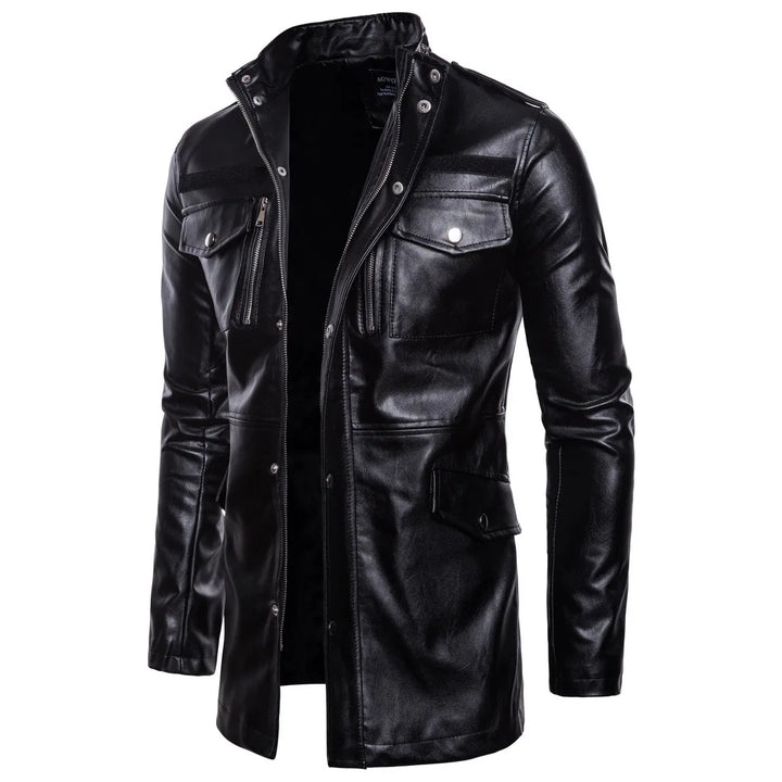 Victor™ | Manteau long noir au style militaire
