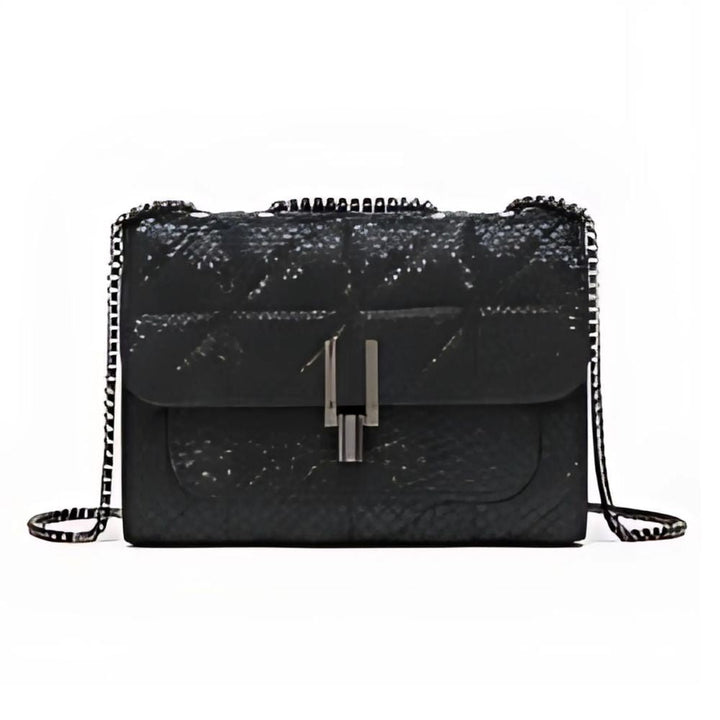 Sac à Bandoulière Mini Tartan Élégant Noir