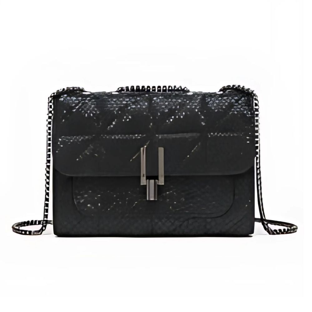 Sac à Bandoulière Mini Tartan Élégant Noir