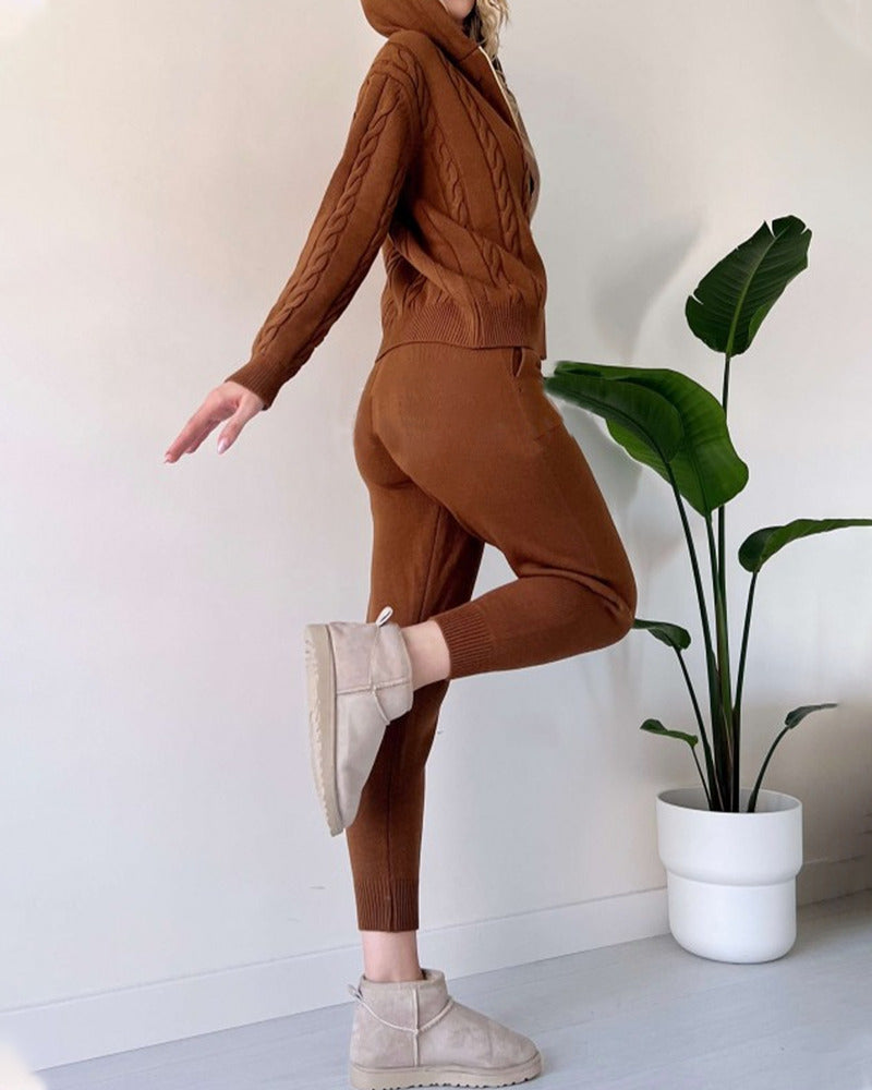 Ania - Ensemble à Deux Pièces en Jacquard Casual Twist