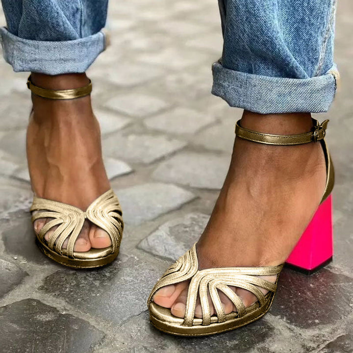 Soise™ | Sandales élégantes à talon avec bride de cheville et bout ouvert pour un style sophistiqué